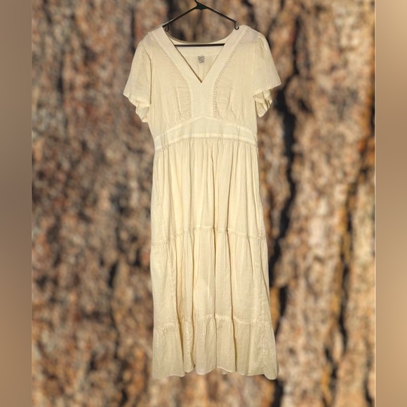 LOFT Beach Maxi Dress Cream Large - Picture 4 of 4